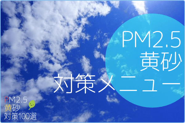 PM2.5・黄砂対策メニュー